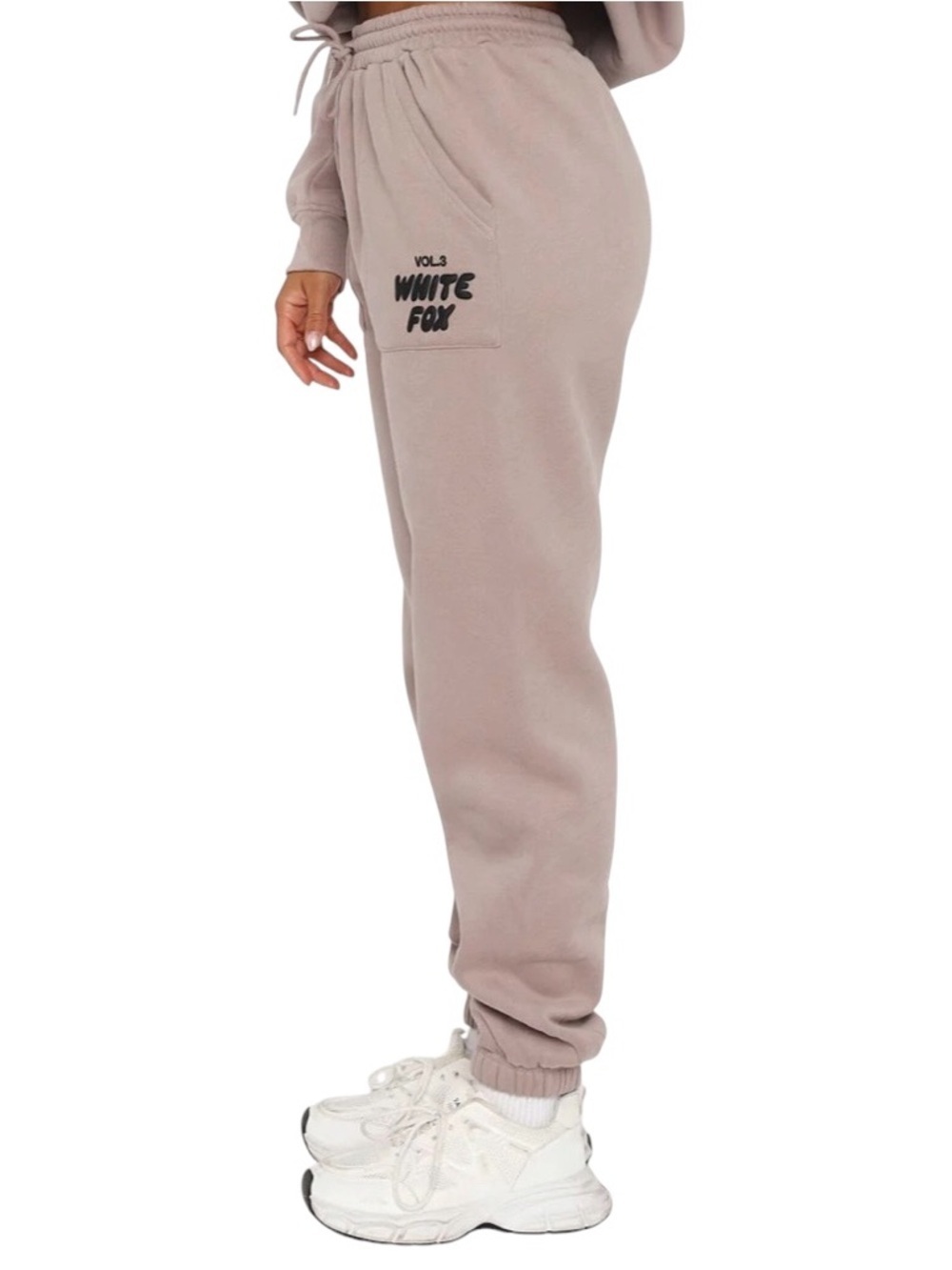 White Fox Offstage Sweatpants S Mauve Rosy Tan Oversized Cozy Lounge Athleisure - Picture 2 of 9